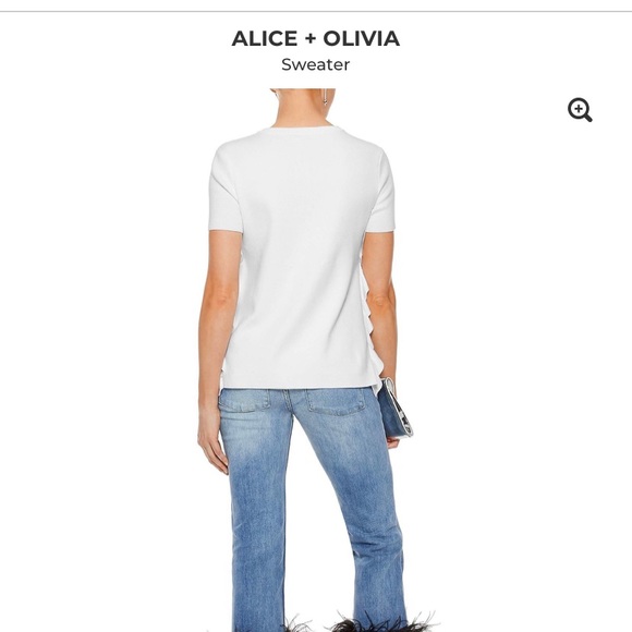Alice + Olivia side ruffle knit top M - Picture 2 of 11